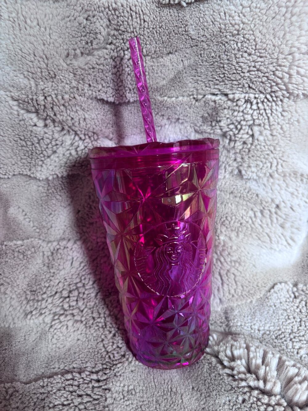 Starbucks 2023 Pink Iridescent Prism Cold Tumbler Cup 16 oz  - Like New!